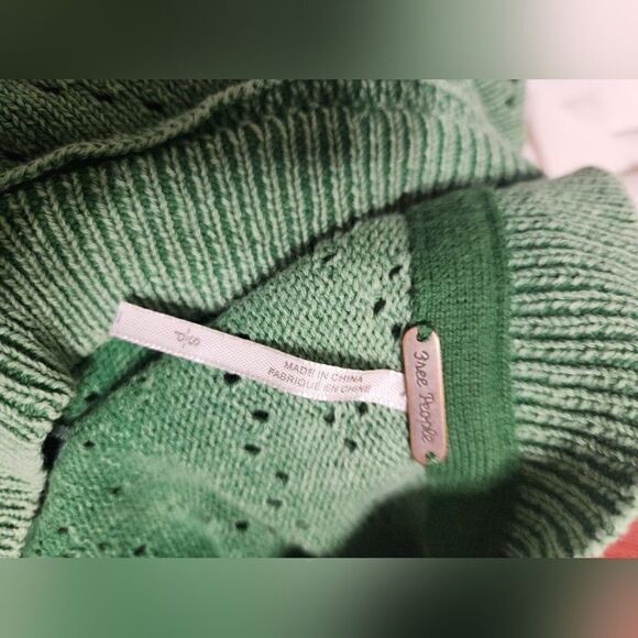 Free People Knit Pointelle Sand Castle Cropped Sweater - Picture 7 of 8